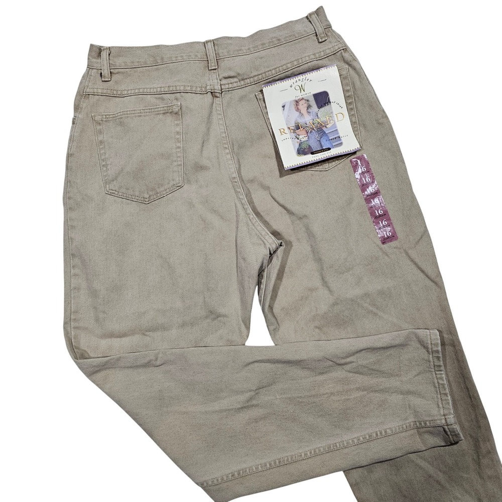Wrangler Jeans Women 16 32x32 Khaki Relaxed Tapered USA Vintage 90s Mom